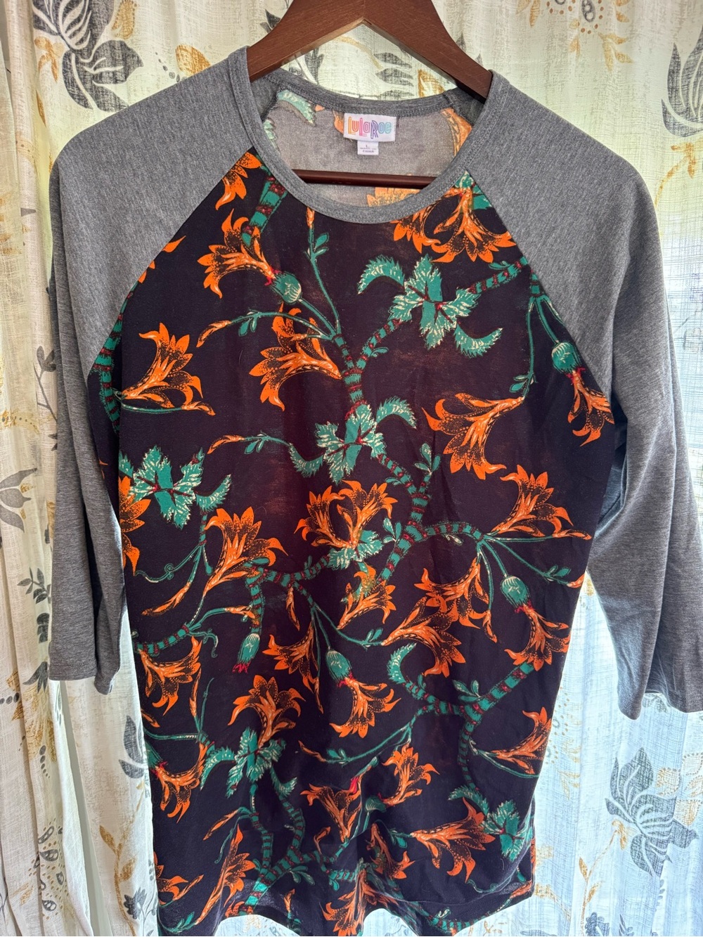 LuLaRoe Floral Baseball T